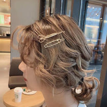 Simple metal pin side clip scissors bangs clip girl back head hairpin headdress net red hairpin female Korea