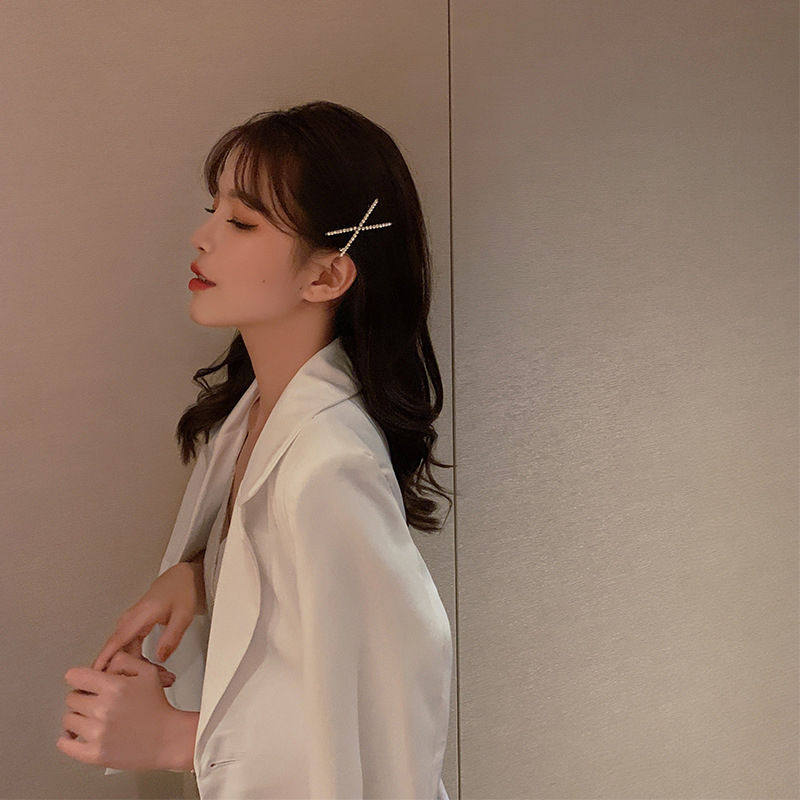 Korean in teenage girl simply one hundred and hair drill X shape cross hairpin and luxury lady edge clip