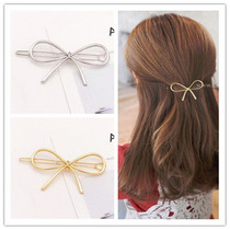 Girl heart bow hairpin one word clip Korean wild Mori female metal top clip bangs clip frog clip