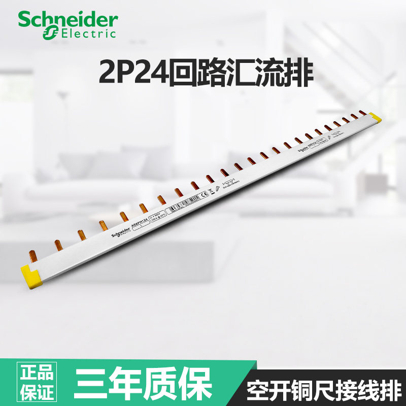 Schneider bus bar 2P bus bar can pick up 12 2P empty open connected copper bar wiring row A9XPH224