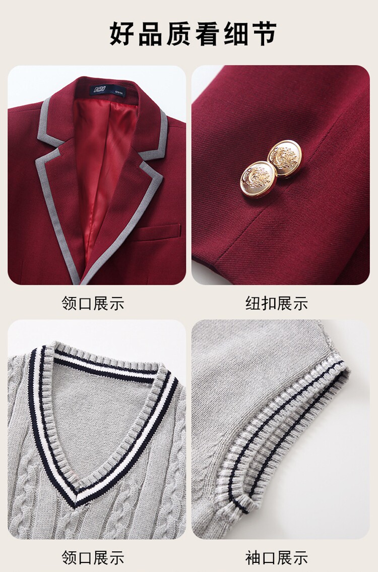 Форма для школьников и студентов для детского сада, детский бордовый комплект, в британском стиле, стиль, 3 предмета 