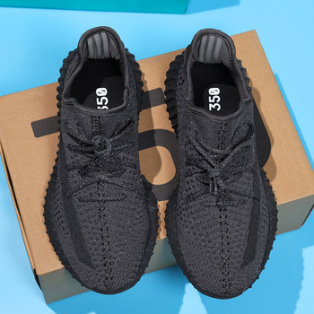 Putian baiyi coconut shoes men's 350 summer breathable black full men's shoes really popular soft sole sports casual shoes running shoes