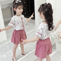 Girl suit Summer short sleeves 2022 New summer clothing CUHK Fairy Ocean Nets Red Girl Korean version Fashion Two sets