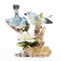 Ceramic small ornaments blue finches wedding gifts wedding crafts blue birds casual gifts