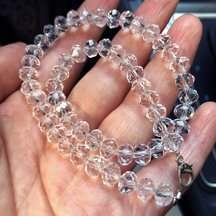 Crystal bead chain car pendant crystal ball lanyard wind chime ornaments snowflake crystal chain car lanyard high-end ladies