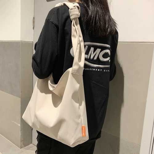 Черная демисезонная вместительная и большая сумка на одно плечо, японский универсальный ранец