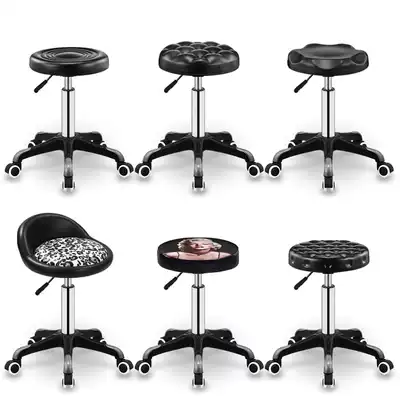 Explosion-proof beauty stool lifting pulley rotating big work stool Hair salon barber chair Nail chair makeup round stool