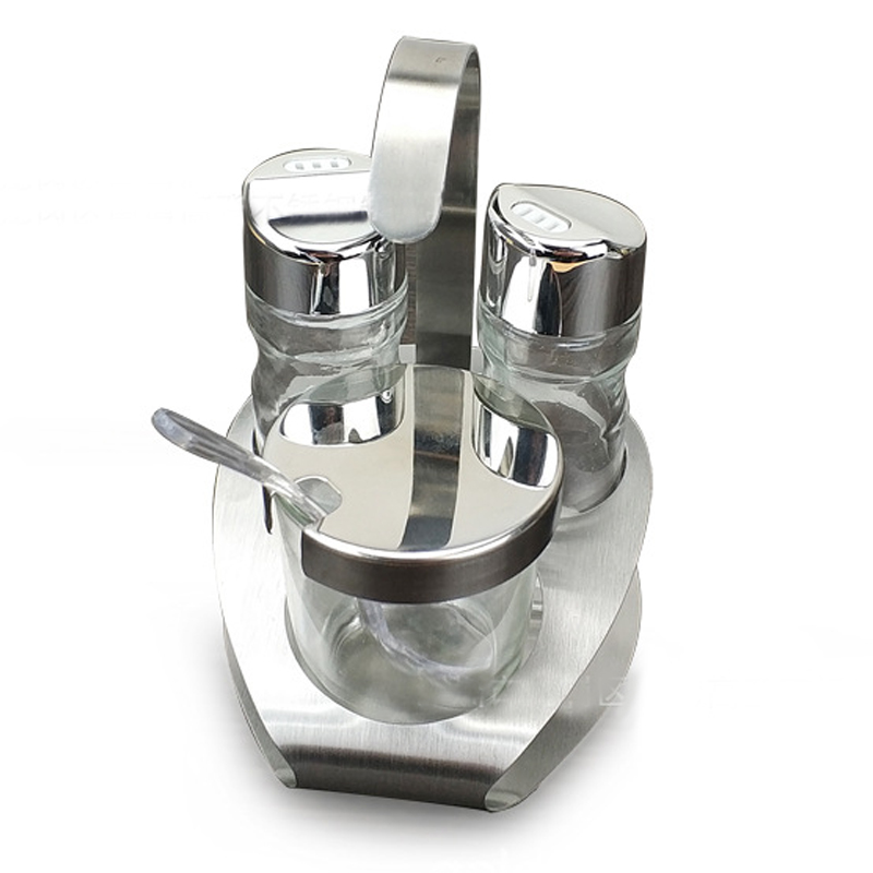 Seasoning Jar Rack Glass Seasoning Jars 3 Pieces Kit Chili Sauce Cup Seasoned Bottle Seasoned Jar Toothpick Bottle Sauce Cup Covered