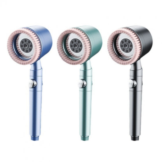五功能过滤美肤增压花洒喷头淋浴手持莲蓬头搓背洗澡毛刷花洒套装