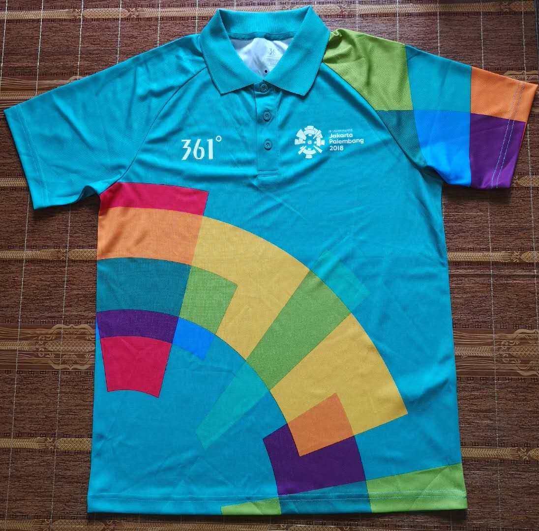 361 tài trợ cho Jakarta Games 2018 Đoàn đại biểu Trung Quốc áo ngắn tay áo POLO ngắn T - Áo polo thể thao áo polo đen