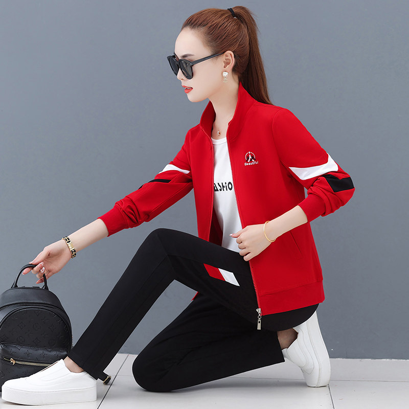 Jordan Neau Sportswear Suit Woman Spring Autumn Pure Cotton Three Style 361 Upright Collar Casual Thick Cotton Fashion Running Suit Tide