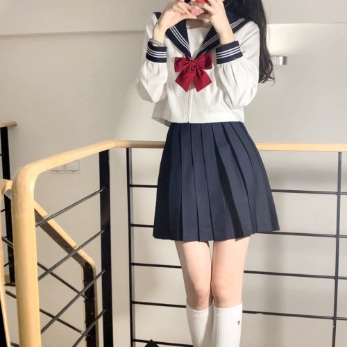 Православная канзай -бай -бай -санбен JK JK толстого, базовая подлинная одежда моряка японская юбка JK Women