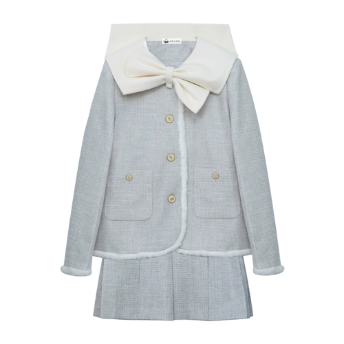 Оригинальная куртка, милый комплект, юбка, в стиле Шанель, яркий броский стиль, высокая талия