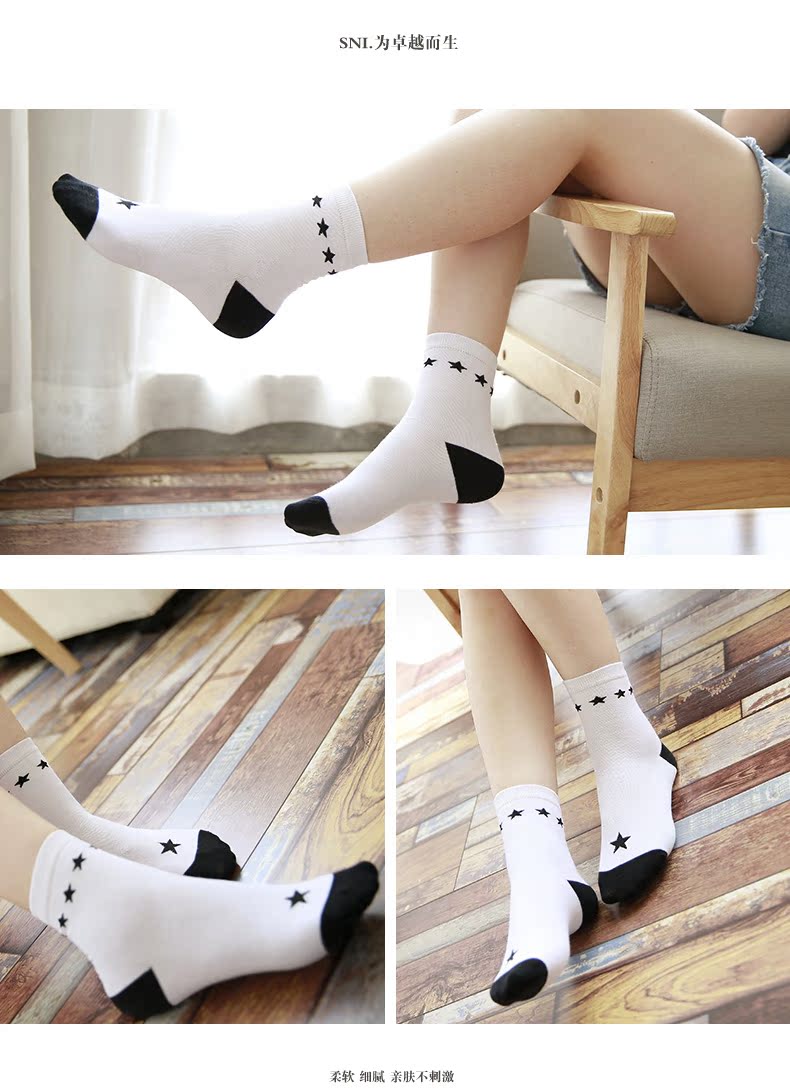 Tất nữ mới vớ cotton mùa thu và mùa đông Tất nữ ống cotton tất ngắn cổ