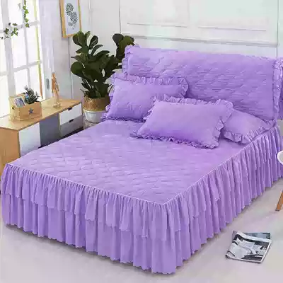 Korean version of Princess double lace cotton Thick bed skirt bed cover non-slip single piece bed cover Simmons mattress protective cover