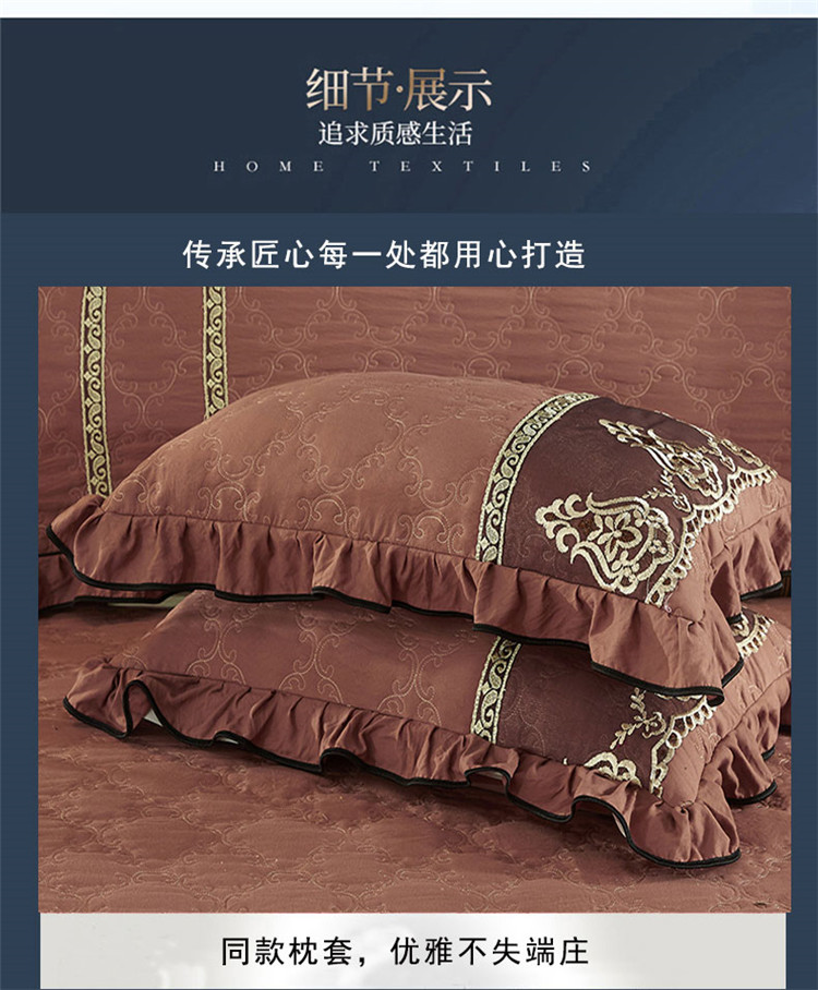 Chải mùa thu và mùa đông châu Âu bông giường váy sợi denim ren bedspread chúa mô hình bộ đồ giường ấm áp - Bộ đồ giường bốn mảnh bộ chăn ga gối cotton