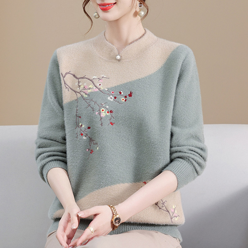 2023 new moms autumn winter clothing sweaters women foreign air hit bottom clothes in clothes mid-spring fall plus suede suit-Taobao