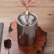 Stainless steel ashtray anti-fall size number thickened windproof without running ash design on-board living room home upscale ktv