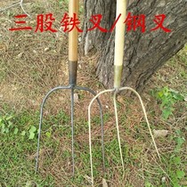Fork in agricultural large steel fork large grass fork straw with fork solid large fork three-tooth fork 4-teeth fork multistrand fork iron fork