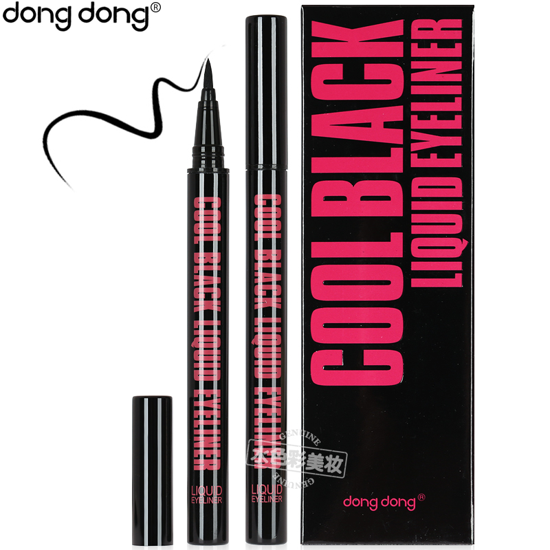 Authentic dongdong 咚咚 cảm giác mát mẻ bút kẻ mắt đôi màu đen mát khô nhanh bút lỏng người mới bắt đầu không thấm nước không nở - Bút kẻ mắt kẻ mắt black rouge