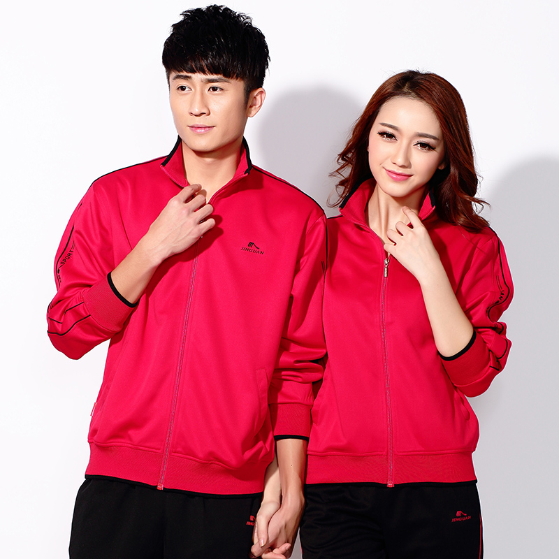 Bộ đồ thể thao trung niên màu đỏ Jinguan - Thể thao sau bộ gió adidas