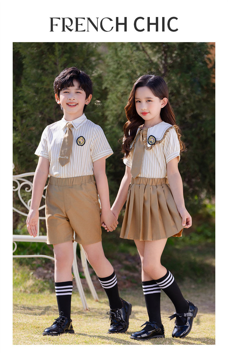 Детская рубашка для детского сада, комплект, летняя форма для школьников и студентов, в британском стиле 