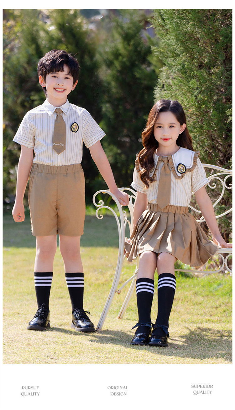 Детская рубашка для детского сада, комплект, летняя форма для школьников и студентов, в британском стиле 