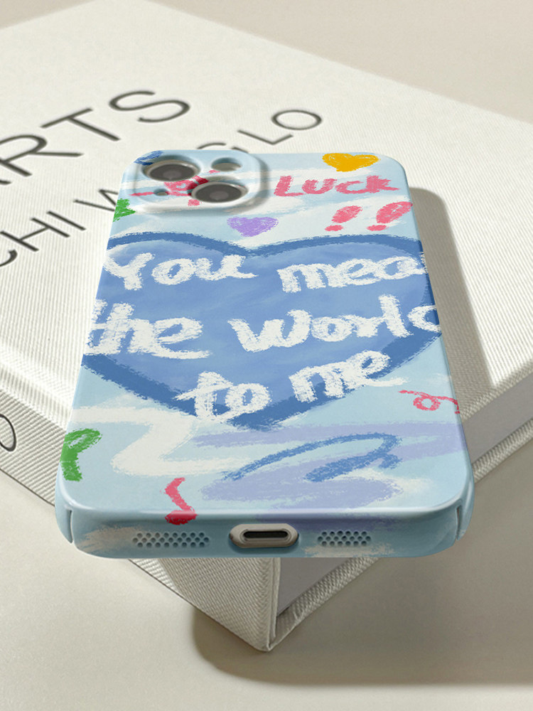 【 BONJOUR 】 Love Blue Crayon Graffiti English//Recommended by the blogger//Share Good Plants and Grass_voghion.com