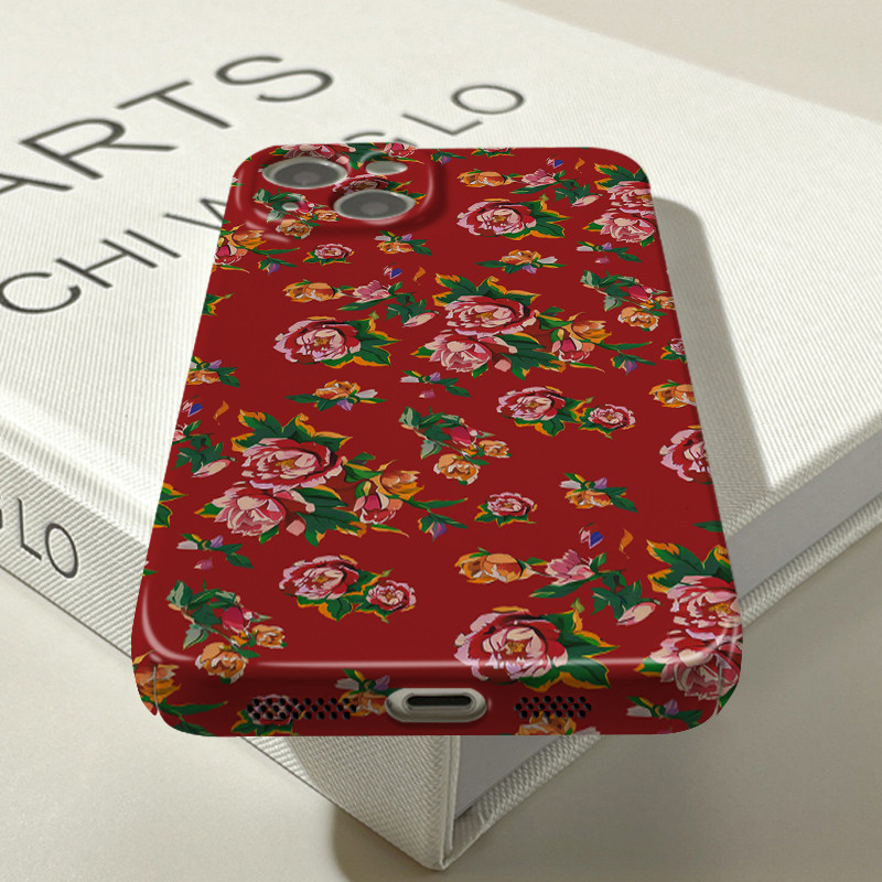 Phone Case With Vibrant Floral Design Stylish Protective Cover_voghion.com