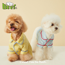 BFF Korean plaid home wear comfortable pajamas summer thin Maltese Bichon Teddy Schnauzer