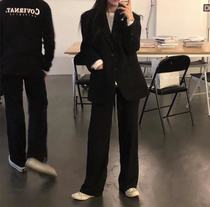 Original Jiu Mezi Han Wind Early Spring Cool Girl suit jacket wide leg Lean West Pants High Waist And Half Body Dress