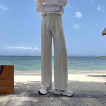 (VERA KANE) South Korea ins vertical straight wide legs loose solid color handsome Joker pants tide man