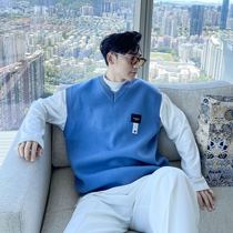 (VERA KANE) Korea ins niche label design casual loose V-neck knit shirt vest trend men