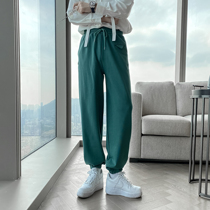 (VERA KANE) South Korea spring and summer leisure sports solid color wild loose beam feet wide legs pants trend men