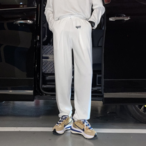 (VERA KANE) Korean ins personality casual loose straight tube wide legs reflective rope toe leg sports pants tide man