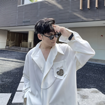 (VERA KANE) Korea ins niche design sense of love hanging chain casual loose long-sleeved shirt trend men