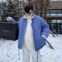 (VERA MENS) South Korea ins loose college style lamb wool Joker bread cotton coat casual trendsetter