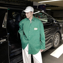 (VERA KANE) Korean ins casual loose retro niche vertical stripe design long sleeve shirt trend men
