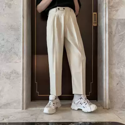 (VERA MENS)Spring and autumn drop hanging loose straight PANTS free ironing TR CASUAL Korean VERSION of the tide nine-POINT WESTERN PANTS