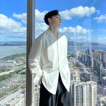 (VERA KANE) Korean ins casual drape cold wind loose solid color temperament long sleeve shirt trend man