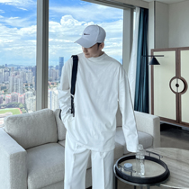 (VERA KANE) South Korea autumn semi-tall neckline loose casual solid color long sleeve bottom Joker T-shirt tradesmen