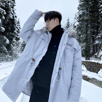 (VERA MENS) South Korea ins winter thickened loose casual hooded elastic rope cotton suit overalls