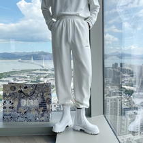 (VERA KANE) Korea autumn simple and versatile casual loose straight leg exercise leggings sweatshirt hipster men