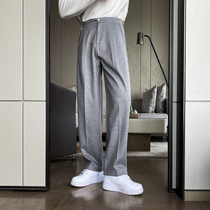(VERA men) Korean ins casual solid color high-end straight Joker hanging loose pants pants tronoman