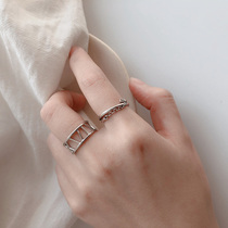 Roman numeral personality ring whole body 925 sterling silver temperament hypoallergenic double ring simple Joker ring