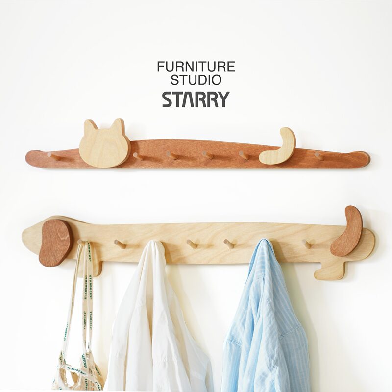 Wall-Mounted Coat Hook, Marine Board Heavy-Duty Long Row Hook for Fitting Room, Entryway, and Coat Rack, Solid Wood Clothes Hanger