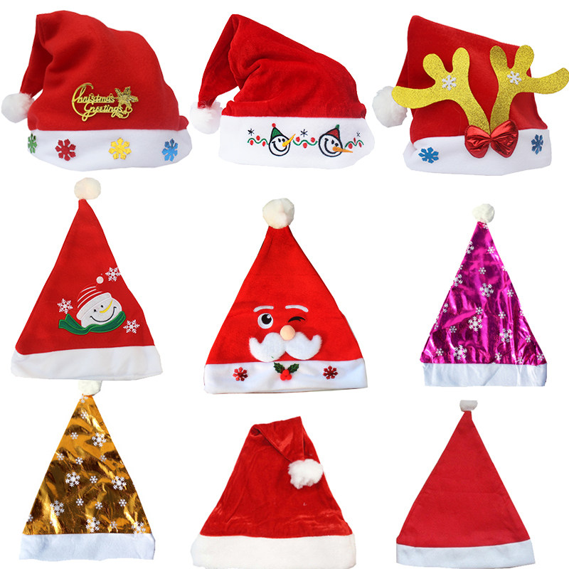 Children Adults Christmas old man's hat Hood Accessories Show Supplies Greet Guests Ambience Props Children Small Gift Decorations