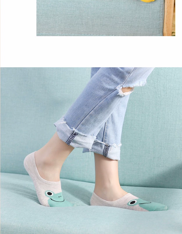 Vớ nữ mùa hè bông vớ thuyền triều Hàn Quốc phiên bản của vớ cao đẳng gió Nhật Bản nông miệng silicone vớ vô hình vớ của phụ nữ phần mỏng
