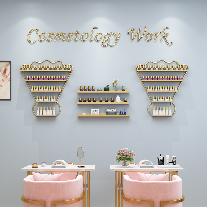 European-style manicure display stand nail polish shelf wall hanging wall rack net red nail polish glue placement rack storage rack