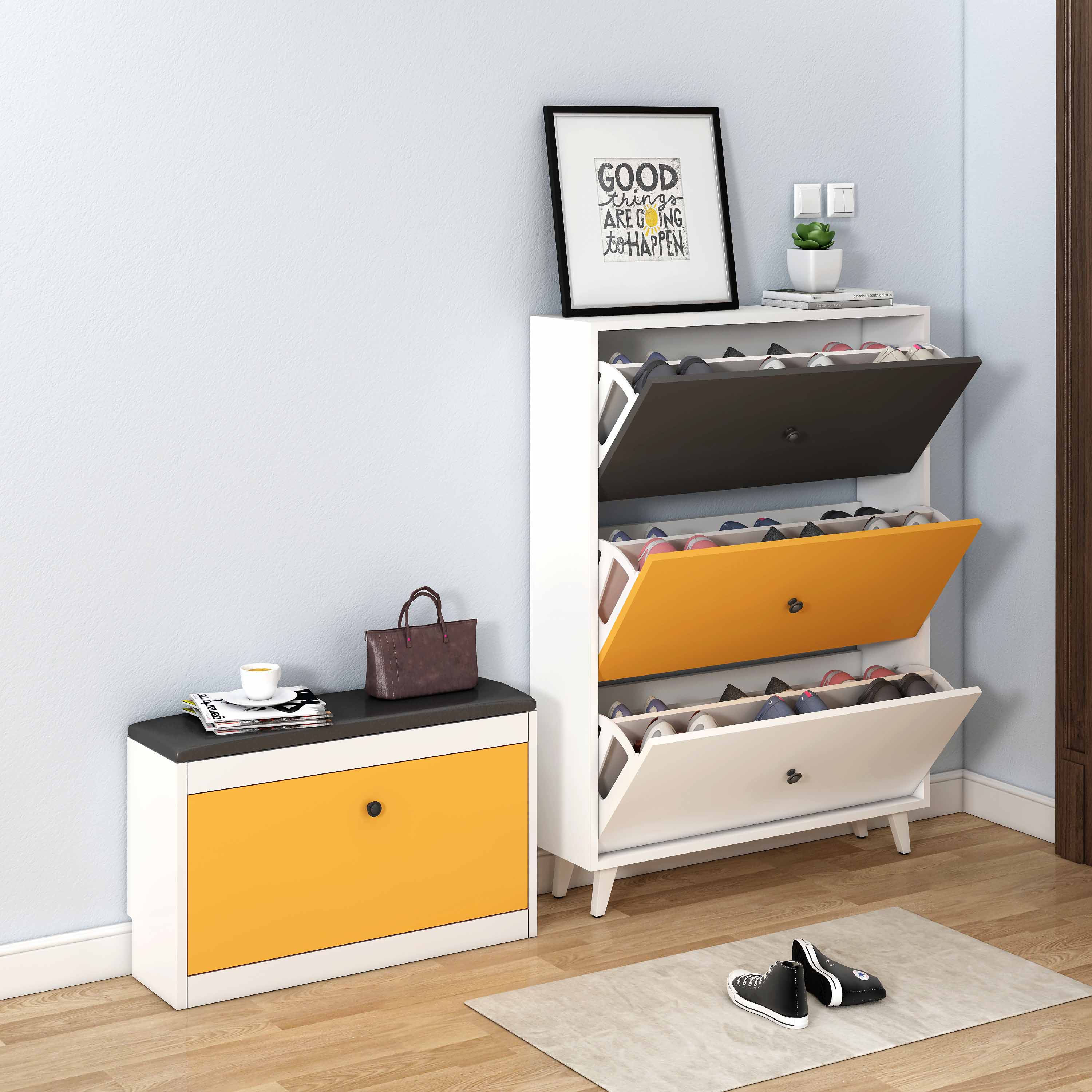 Dump shoe cabinet 17cm ultra-thin household door large capacity entrance cabinet Multi-layer storage foyer cabinet Balcony storage cabinet